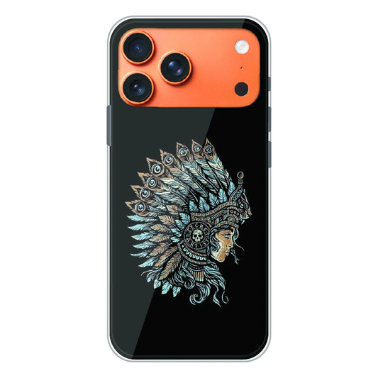 Tribal Warrior Feather Headdress - Printed Silicone Case For Apple iPhone 17 Pro Max