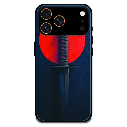 Katana Minimal Japanese Aesthetic - Glossy Metal Silicone Case For Apple iPhone 17 Pro Max