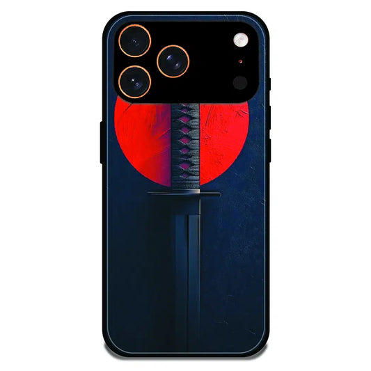 Katana Minimal Japanese Aesthetic - Glossy Metal Silicone Case For Apple iPhone 17 Pro Max