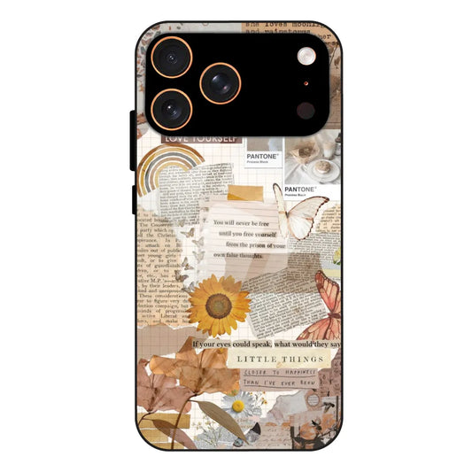 Aesthetic Butterfly & Sunflower - Glass Case For Apple iPhone 17 Pro Max