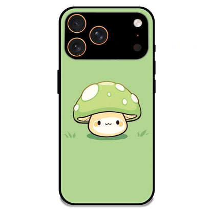 Cute Mushroom Character - Glossy Metal Silicone Case For Apple iPhone 17 Pro Max