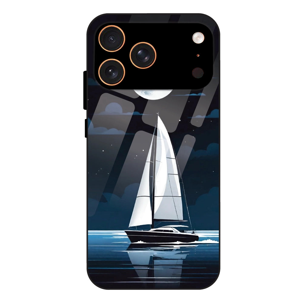 Moonlight Sailboat - Glass Case For Apple iPhone 17 Pro Max