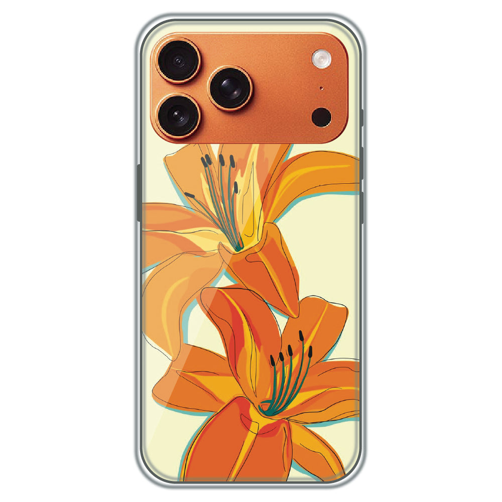 Amber Lily Bloom - Printed Silicone Case for Apple iPhone 17 Pro Max