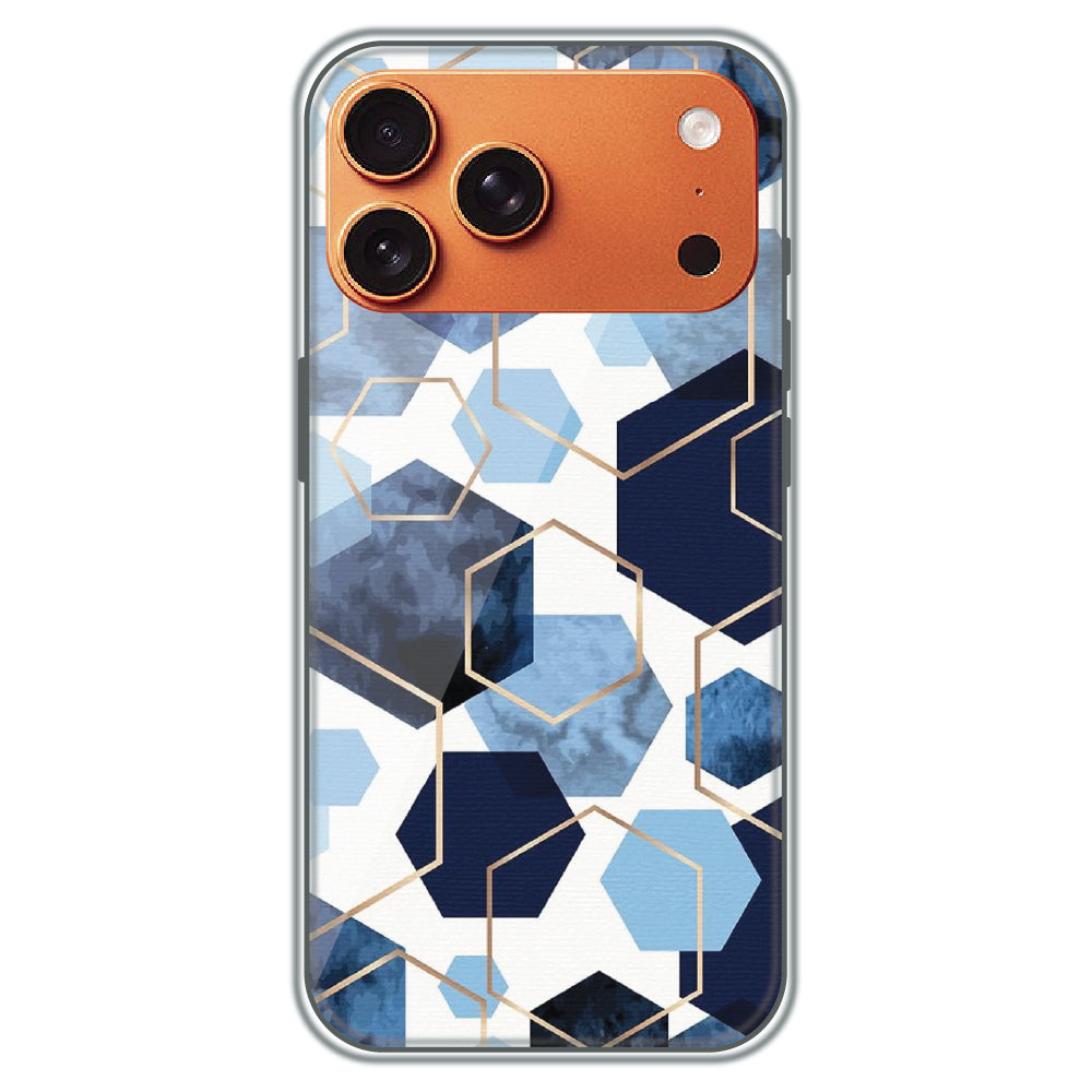Blue Hex Mosaic - Printed Silicone Case for Apple iPhone 17 Pro Max