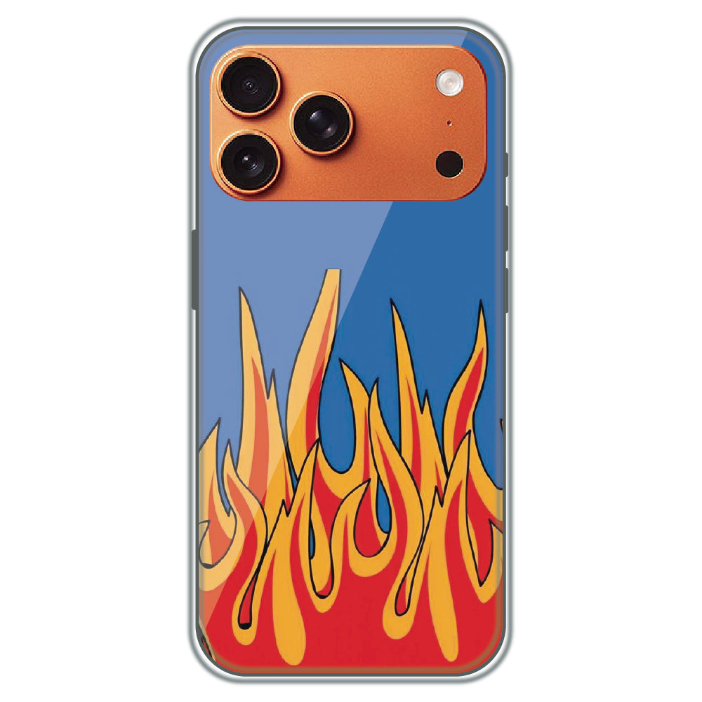Blue Sky Flames - Printed Silicone Case for Apple iPhone 17 Pro Max