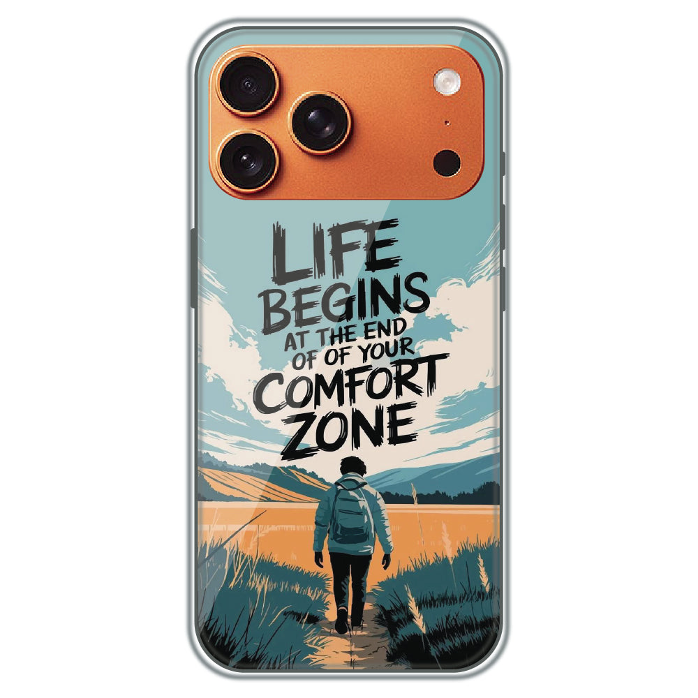 Comfort Zone Quote - Printed Silicone Case for Apple iPhone 17 Pro Max