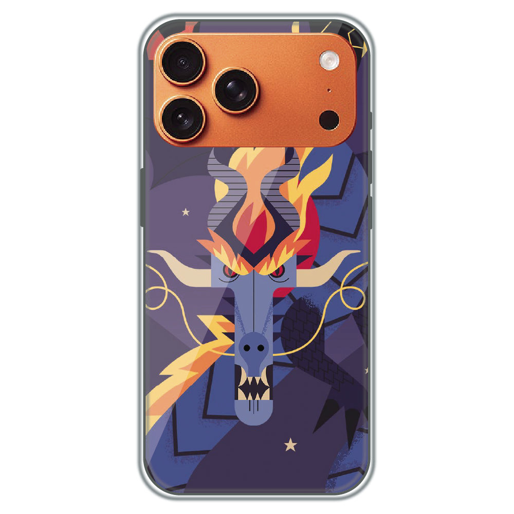 Geometric Fire Dragon - Printed Silicone Case for Apple iPhone 17 Pro Max