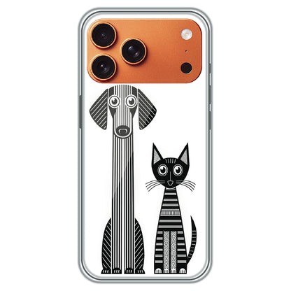 Line Art Dog & Cat - Printed Silicone Case for Apple iPhone 17 Pro Max