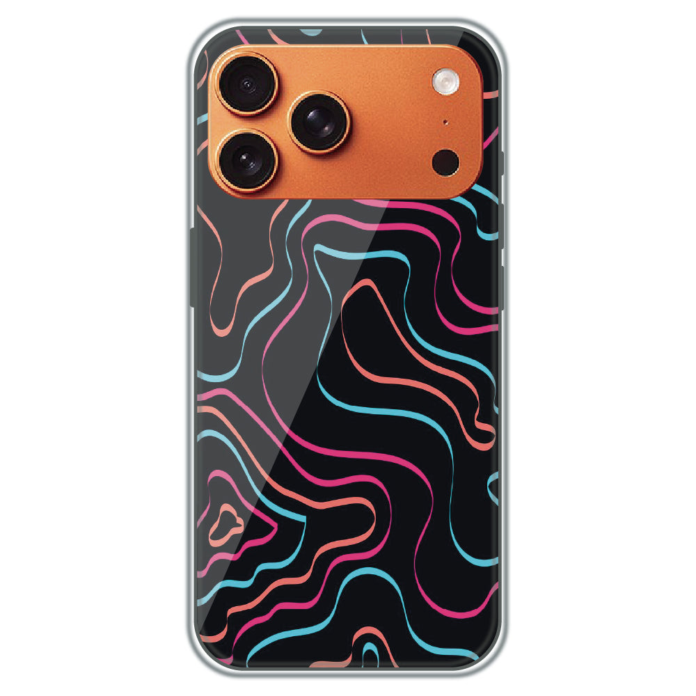 Neon Wave Lines - Printed Silicone Case for Apple iPhone 17 Pro Max