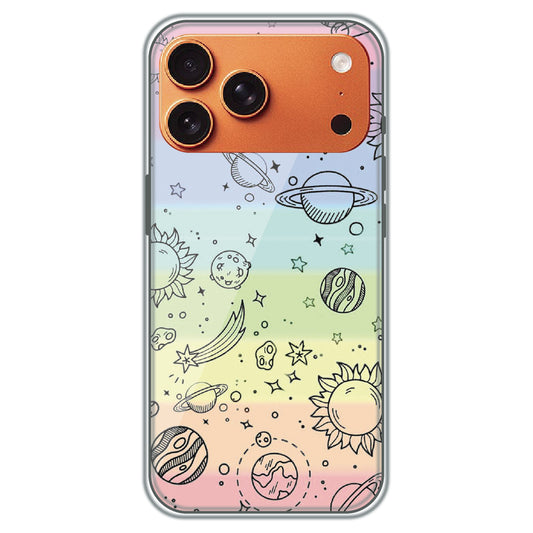 Pastel Galaxy Doodle - Printed Silicone Case for Apple iPhone 17 Pro Max