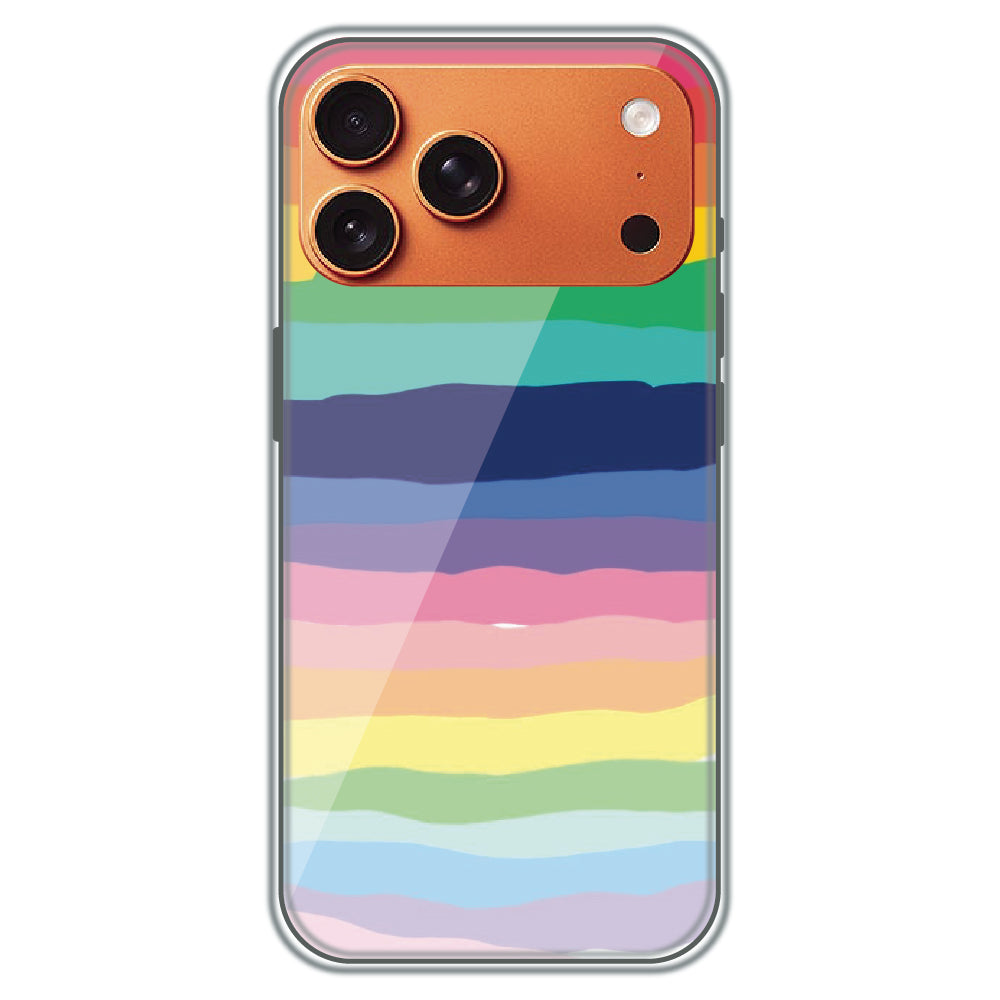 Rainbow Stripes - Printed Silicone Case for Apple iPhone 17 Pro Max