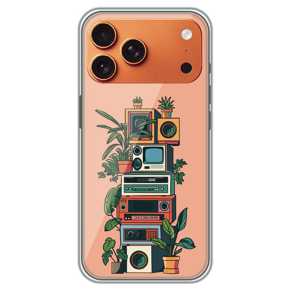 Retro Tech Garden - Printed Silicone Case for Apple iPhone 17 Pro Max