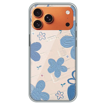 Textured Blue Blossoms - Printed Silicone Case for Apple iPhone 17 Pro Max