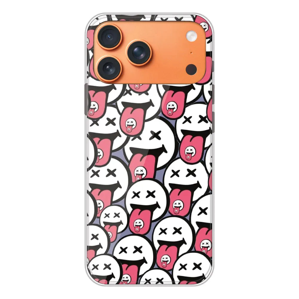 Funny Cartoon Faces - Printed Silicone Case For Apple iPhone 17 Pro Max