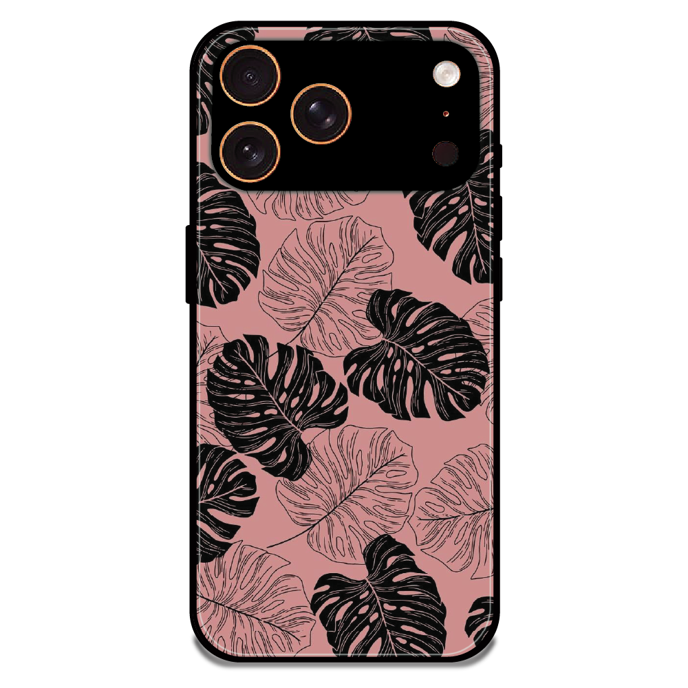 Tropical Monstera Leaf Pattern - Glossy Metal Silicone Case For Apple iPhone 17 Pro Max