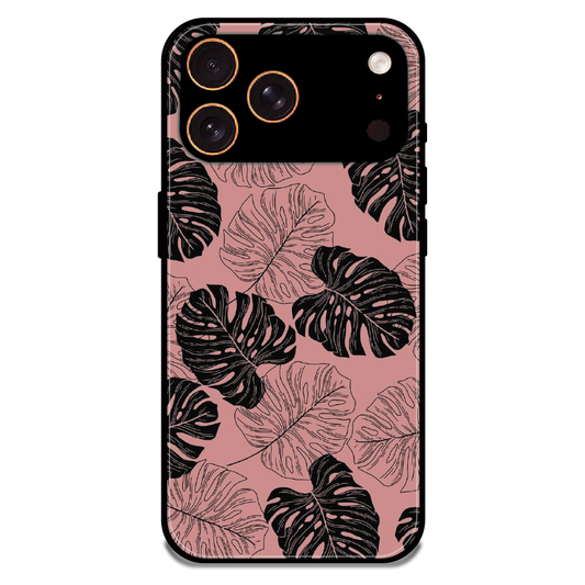 Tropical Monstera Leaf Pattern - Glossy Metal Silicone Case For Apple iPhone 17 Pro Max