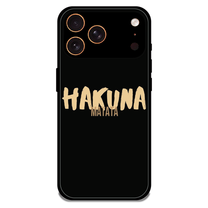 Hakuna Matata Quote - Glossy Metal Silicone Case For Apple iPhone 17 Pro Max