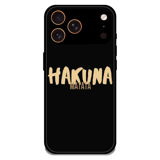 Hakuna Matata Quote - Glossy Metal Silicone Case For Apple iPhone 17 Pro Max