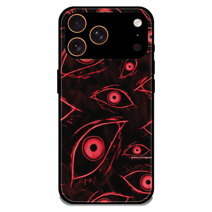 Crimson Eyes Chaos - Glossy Metal Silicone Case For Apple iPhone 17 Pro Max