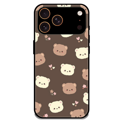 Cozy Bear Pattern - Glossy Metal Silicone Case For Apple iPhone 17 Pro Max