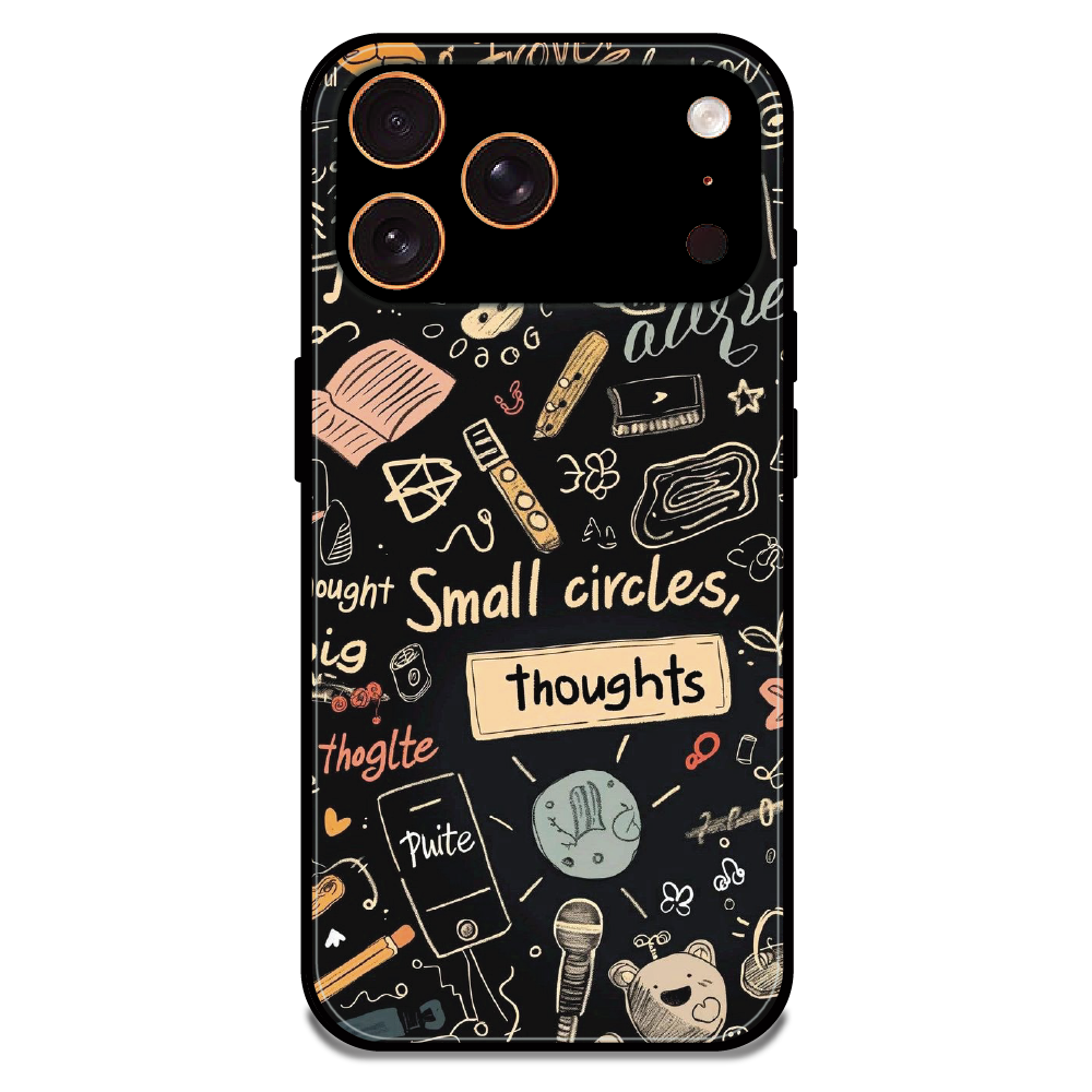 Thought Doodle Noir - Glossy Metal Silicone Case For Apple iPhone 17 Pro Max