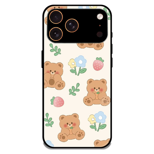 Cute Teddy Garden - Glossy Metal Silicone Case For Apple iPhone 17 Pro Max