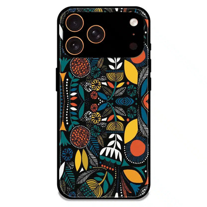 Folk Floral Night Garden - Glossy Metal Silicone Case For Apple iPhone 17 Pro Max