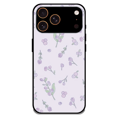 Lavender Floral Ditsy - Glossy Metal Silicone Case For Apple iPhone 17 Pro Max