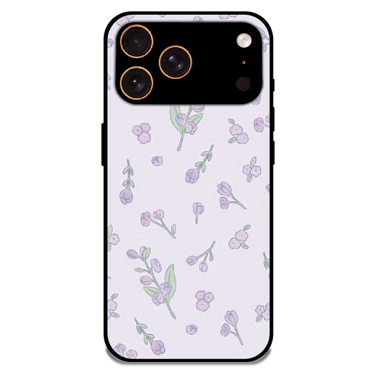 Lavender Floral Ditsy - Glossy Metal Silicone Case For Apple iPhone 17 Pro Max