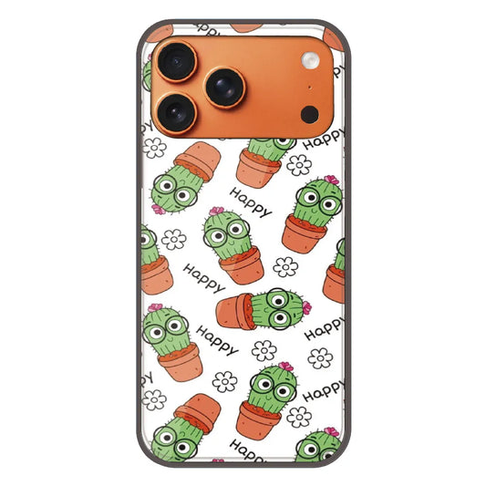 Cute Cactus Happy - Printed Silicone Case For Apple iPhone 17 Pro Max