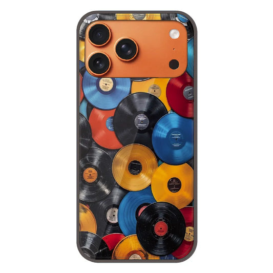 Retro Vinyl Record Pattern - Printed Silicone Case For Apple iPhone 17 Pro Max