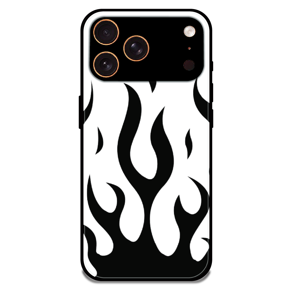 Monochrome Flame Art - Glossy Metal Silicone Case For Apple iPhone 17 Pro Max