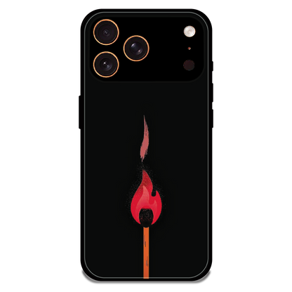 Burning Match - Glossy Metal Silicone Case For Apple iPhone 17 Pro Max