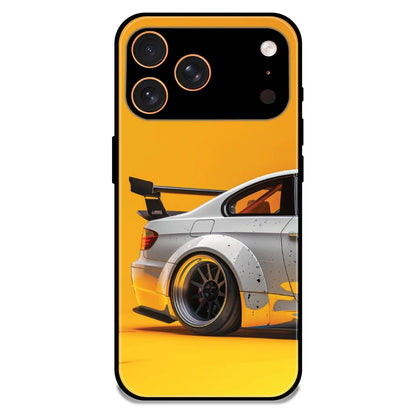 Sport Car Yellow Background - Glossy Metal Silicone Case For Apple iPhone 17 Pro Max