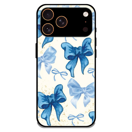 Soft Blue Bowcore - Glossy Metal Silicone Case For Apple iPhone 17 Pro Max