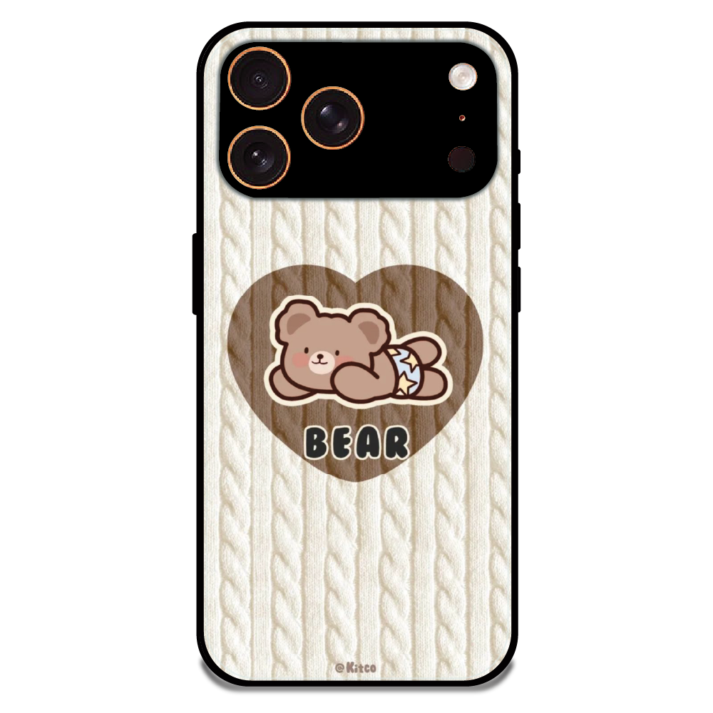 Bear Heart - Glossy Metal Silicone Case For Apple iPhone 17 Pro Max