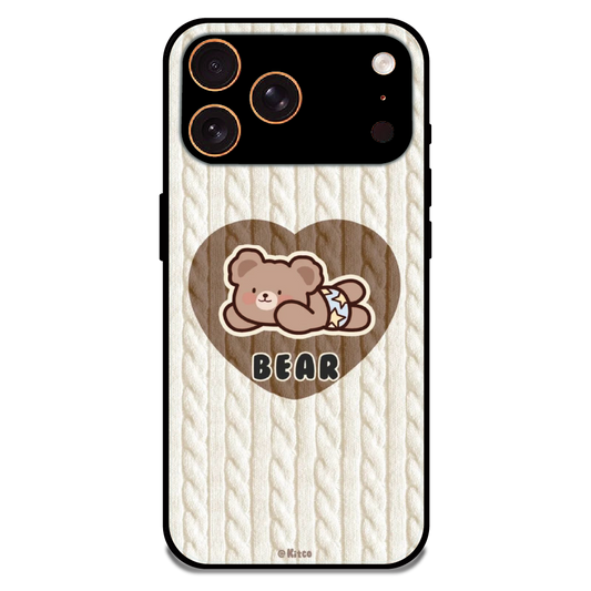 Bear Heart - Glossy Metal Silicone Case For Apple iPhone 17 Pro Max