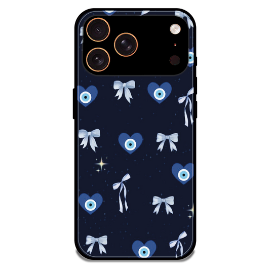 Evil Eye Bow Midnight - Glossy Metal Silicone Case For Apple iPhone 17 Pro Max