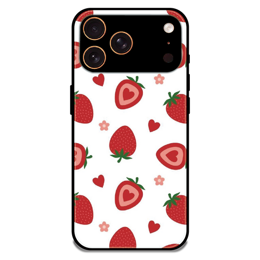 Strawberry - Glossy Metal Silicone Case For Apple iPhone 17 Pro Max