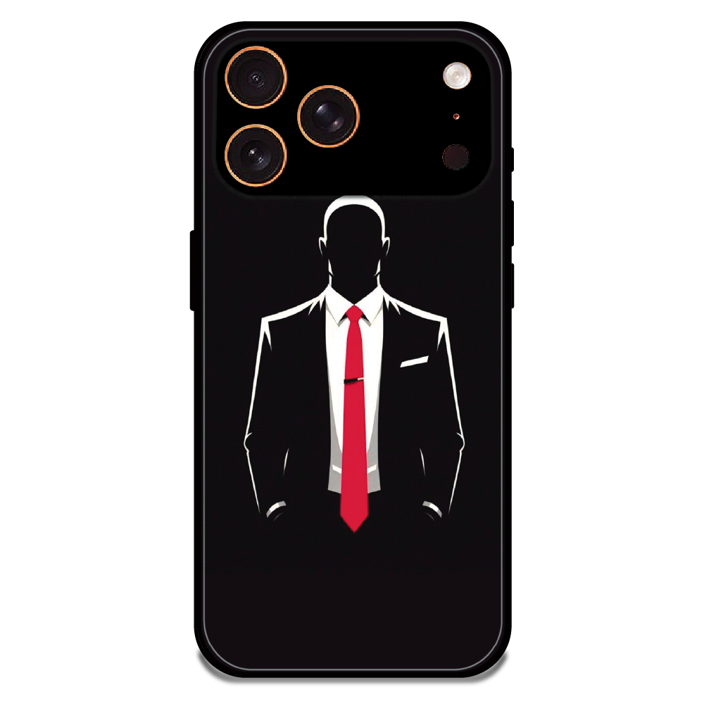 Red Tie Silhouette - Glossy Metal Silicone Case For Apple iPhone 17 Pro Max