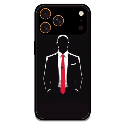 Red Tie Silhouette - Glossy Metal Silicone Case For Apple iPhone 17 Pro Max
