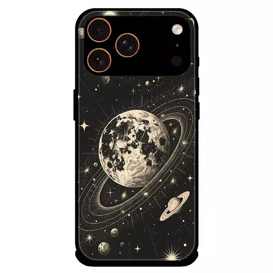 Celestial Planet Orbit - Glossy Metal Silicone Case For Apple iPhone 17 Pro Max