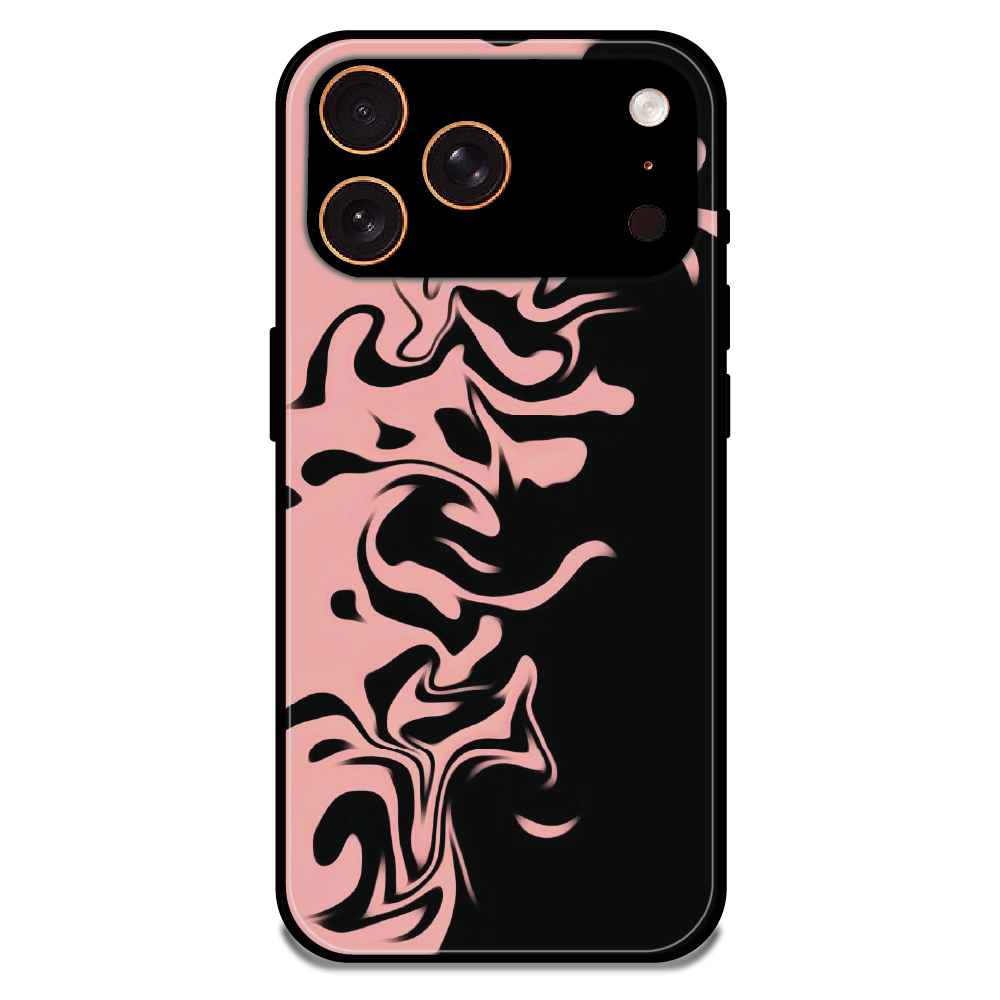 Blush Noir Marble - Glossy Metal Silicone Case For Apple iPhone 17 Pro Max