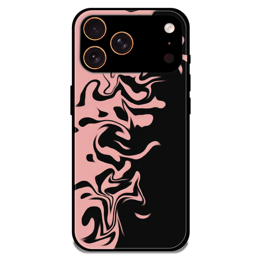 Blush Noir Marble - Glossy Metal Silicone Case For Apple iPhone 17 Pro Max