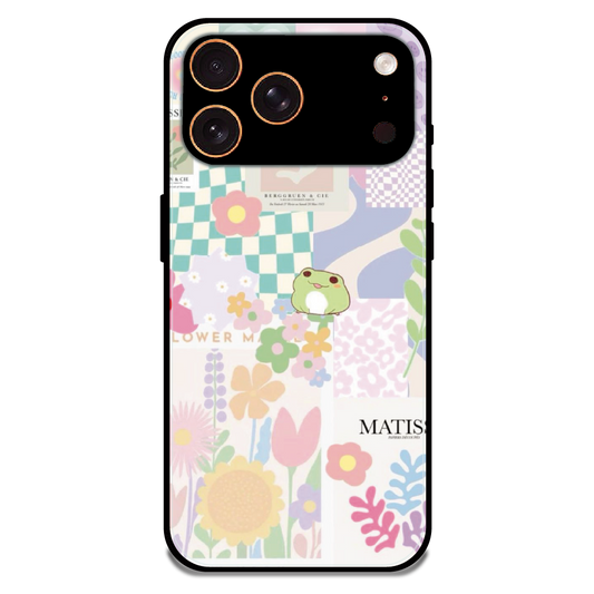Cute Pastel Floral Collage Art - Glossy Metal Silicone Case For Apple iPhone 17 Pro Max