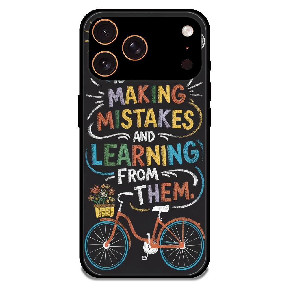 Motivational Quote Bicycle Art - Glossy Metal Silicone Case For Apple iPhone 17 Pro Max
