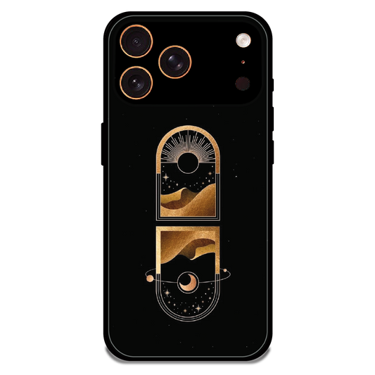 Golden Geometry - Glossy Metal Silicone Case For Apple iPhone 17 Pro Max