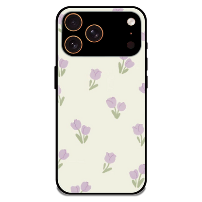 Minimal Tulip Pattern - Glossy Metal Silicone Case For Apple iPhone 17 Pro Max
