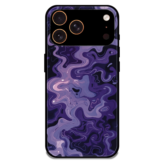 Purple Wave Abstract - Glossy Metal Silicone Case For Apple iPhone 17 Pro Max