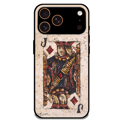 Vintage Playing Card King Art - Glossy Metal Silicone Case For Apple iPhone 17 Pro Max